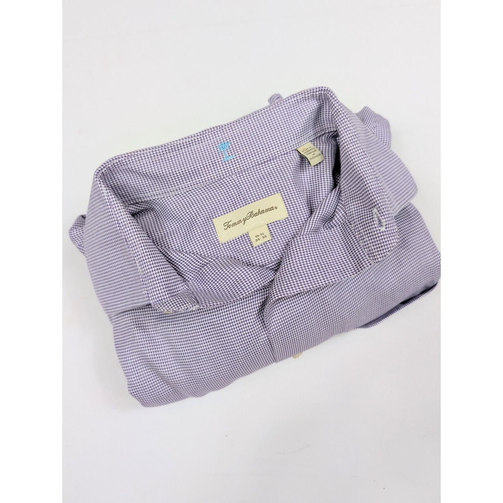 Tommy Bahama Purple Collared Long Sleeve Button Up Men's Size 15.5 34-35 - Picture 5 of 7